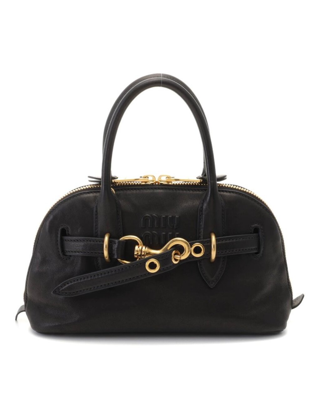 Miu Miu Adventure Small 2-Way Shoulder Bag Black Leather